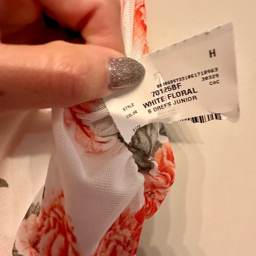 NWT Floral Midi Dress with Pink and Green Accents Medium - Picture 6 of 10